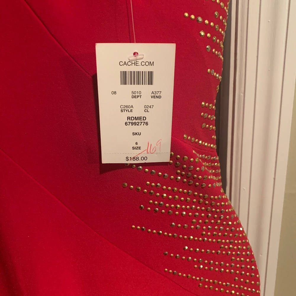NWT Embellished one shoulder holiday dress